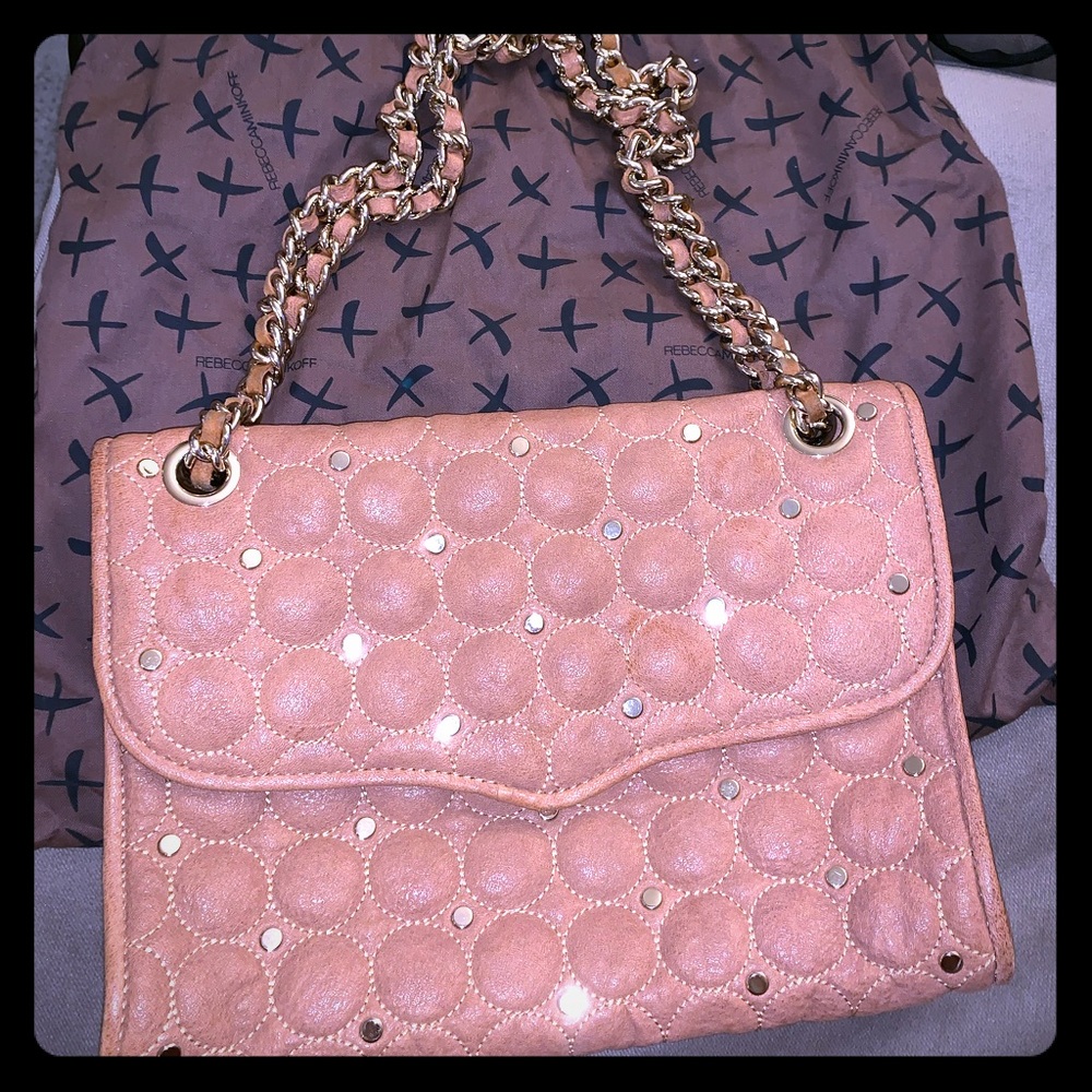 Rebecca Minkoff Flap Shoulder Bag - Shimmer Peach